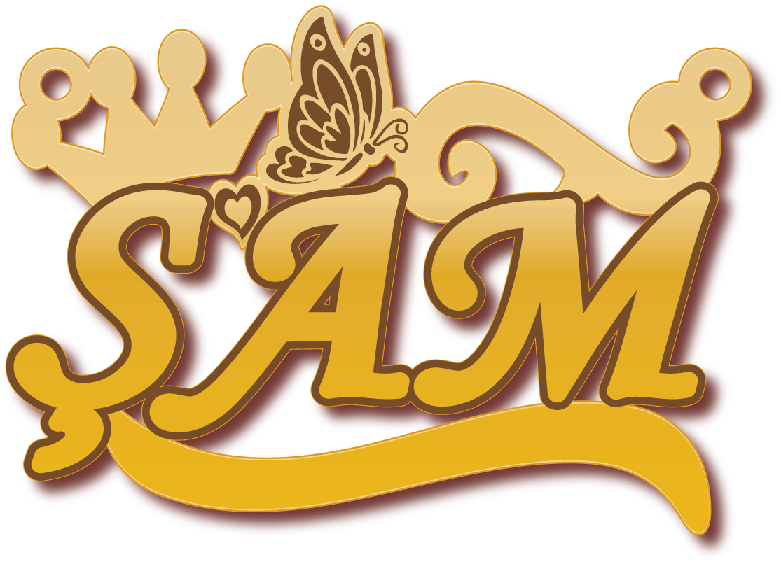 Sam · Arabic Calligraphy Laser Jewelry CAD · Closed Vector Path for Fiber Laser · Gold Name