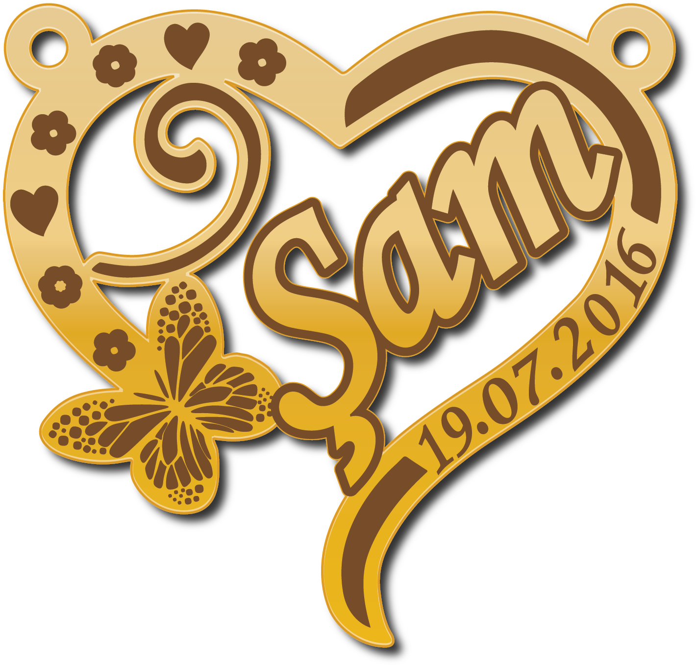 Sam · تصميم خط عربي ومجوهرات ليزر · مسار مغلق للفايبر ليزر · Gold Name - اسمك ذهب