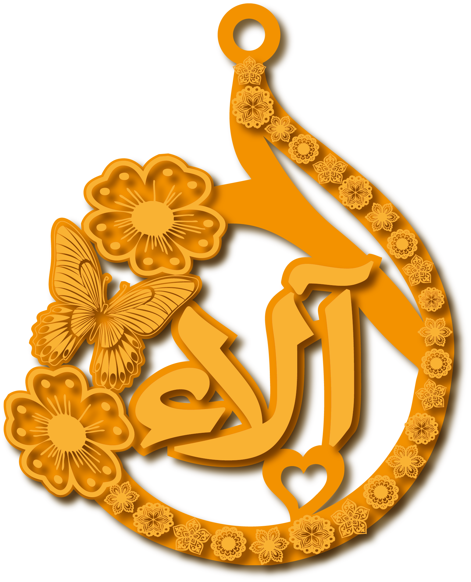 آلاء · تصميم خط عربي ومجوهرات ليزر · مسار مغلق للفايبر ليزر · Gold Name - اسمك ذهب