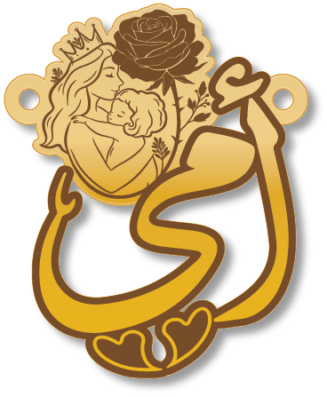 أمي · تصميم خط عربي ومجوهرات ليزر · مسار مغلق للفايبر ليزر · Gold Name - اسمك ذهب