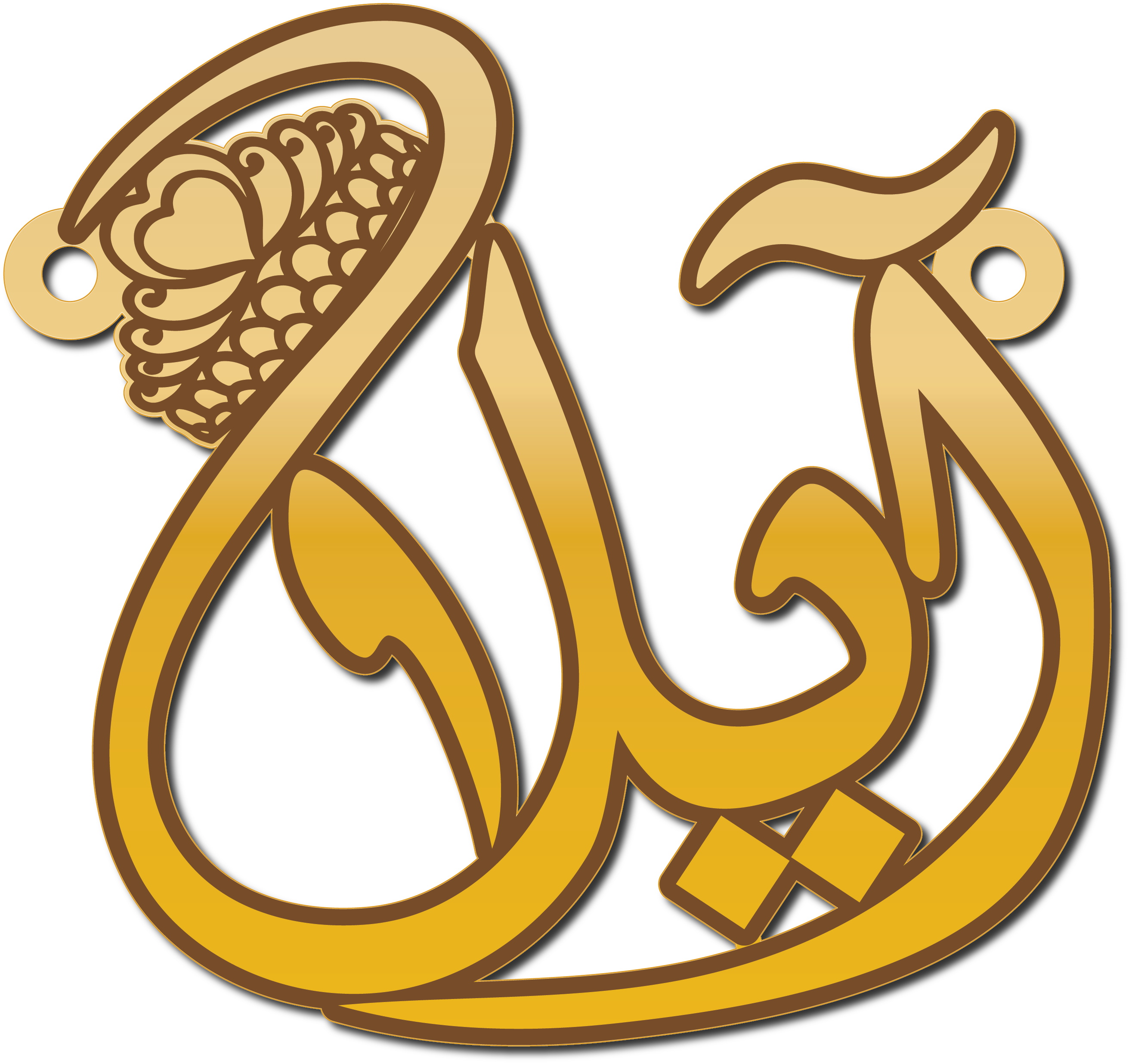 آيلا · تصميم خط عربي ومجوهرات ليزر · مسار مغلق للفايبر ليزر · Gold Name - اسمك ذهب