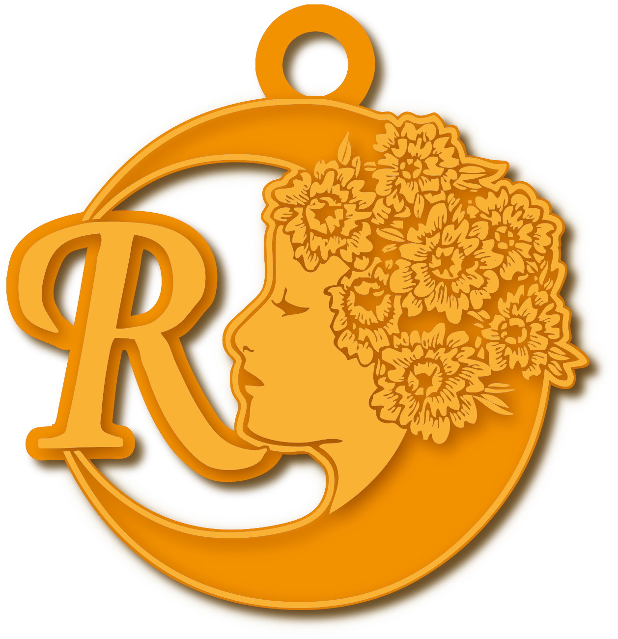 حرفR · تصميم خط عربي ومجوهرات ليزر · مسار مغلق للفايبر ليزر · Gold Name - اسمك ذهب