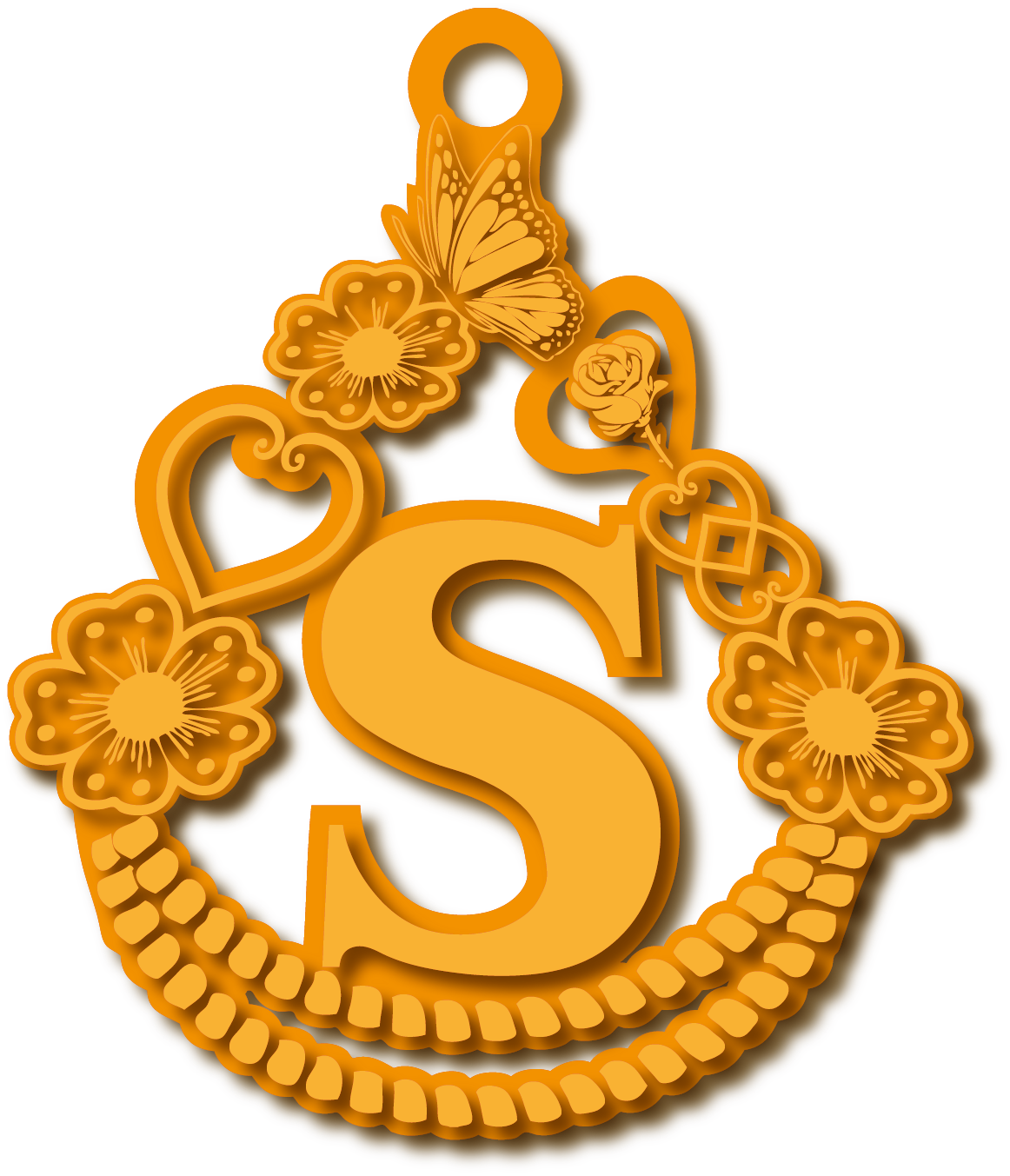 حرف S · تصميم خط عربي ومجوهرات ليزر · مسار مغلق للفايبر ليزر · Gold Name - اسمك ذهب