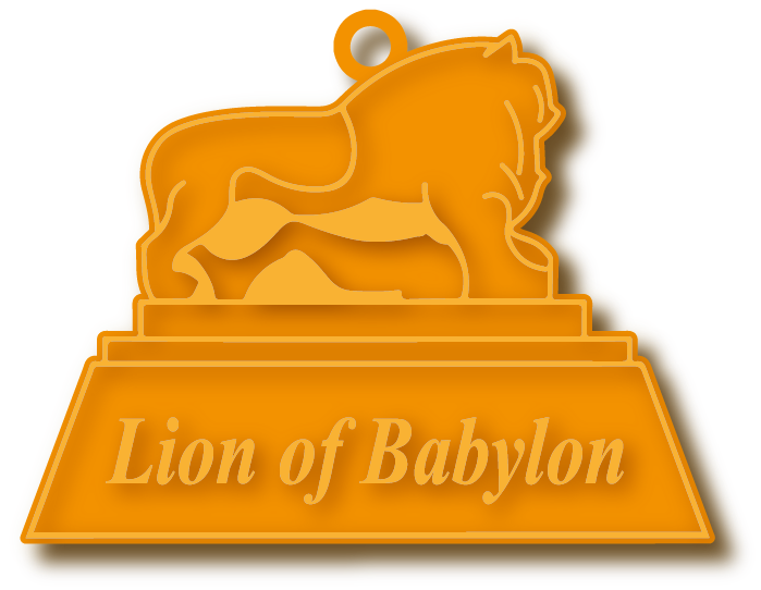 Lion of Babylon · Arabic Calligraphy Laser Jewelry CAD · Closed Vector Path for Fiber Laser · Gold Name