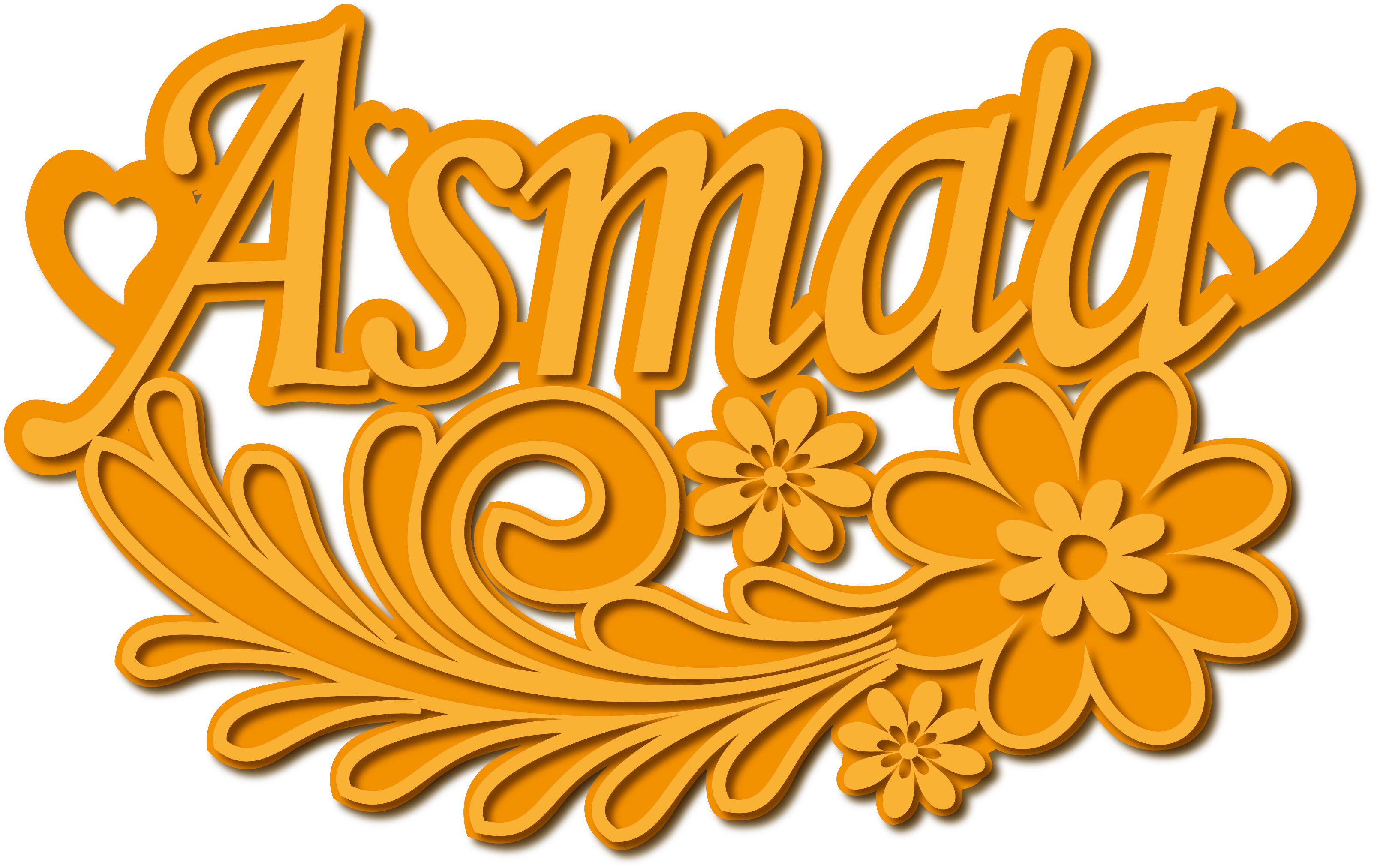 Asma,a · Arabic Calligraphy Laser Jewelry CAD · Closed Vector Path for Fiber Laser · Gold Name