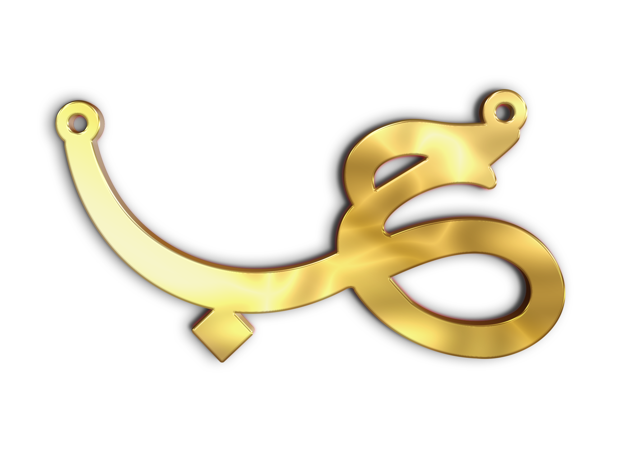 حب · Arabic Calligraphy Laser Jewelry CAD · Closed Vector Path for Fiber Laser · Gold Name