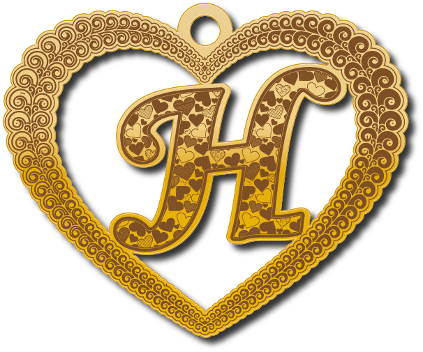 Hفي قلب · تصميم خط عربي ومجوهرات ليزر · مسار مغلق للفايبر ليزر · Gold Name - اسمك ذهب
