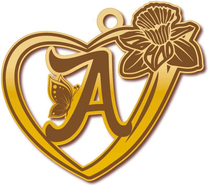 حرف A · Arabic Calligraphy Laser Jewelry CAD · Closed Vector Path for Fiber Laser · Gold Name