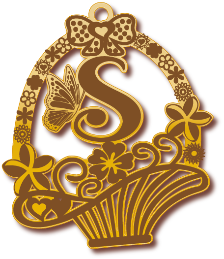 حرف S · تصميم خط عربي ومجوهرات ليزر · مسار مغلق للفايبر ليزر · Gold Name - اسمك ذهب
