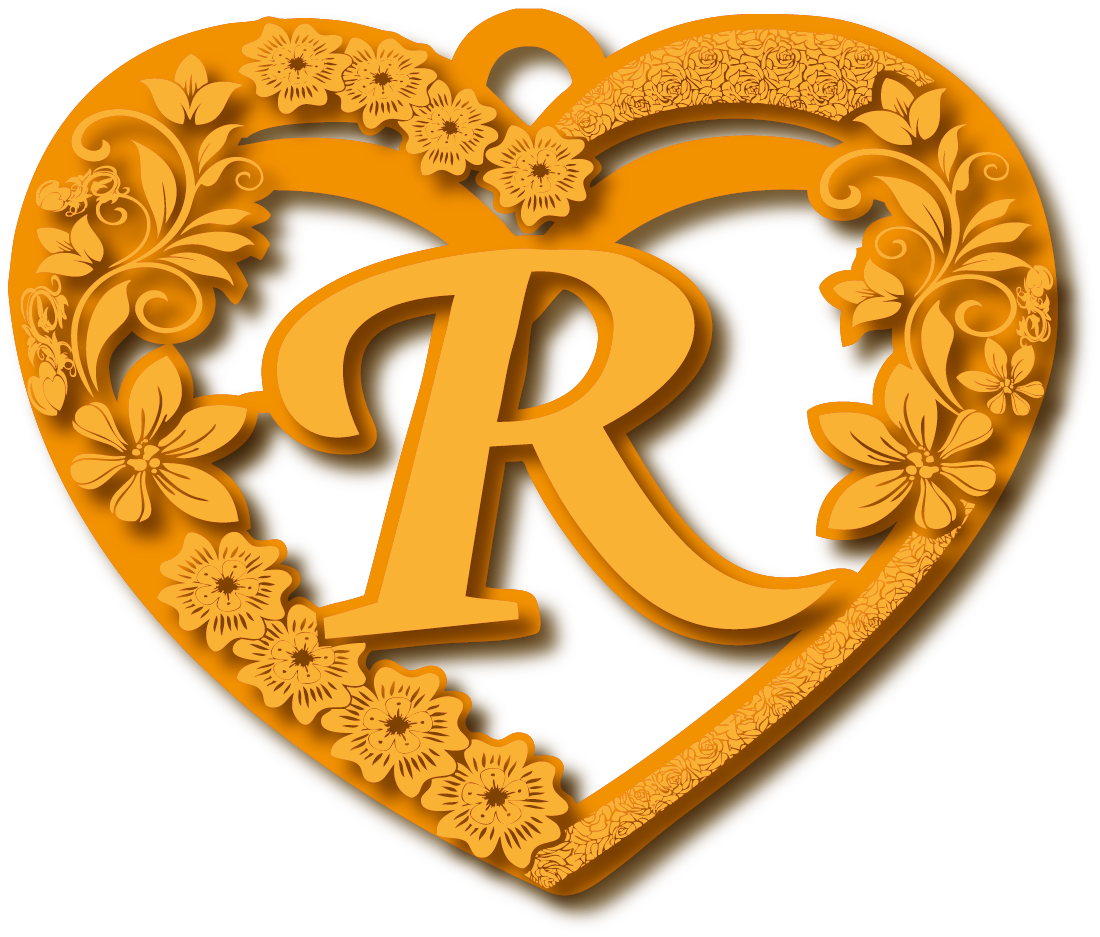 R · Arabic Calligraphy Laser Jewelry CAD · Closed Vector Path for Fiber Laser · Gold Name