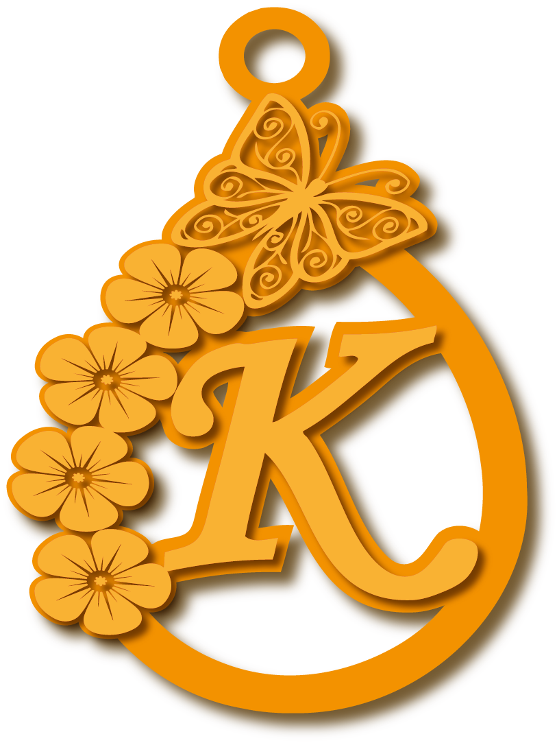 k · Arabic Calligraphy Laser Jewelry CAD · Closed Vector Path for Fiber Laser · Gold Name