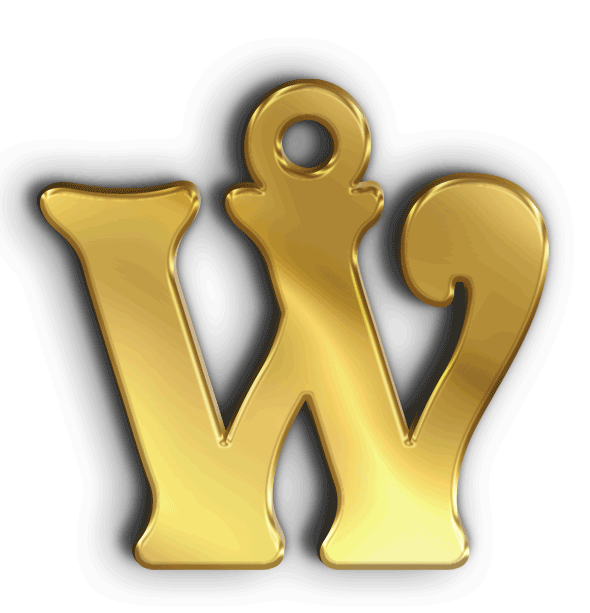 W · Arabic Calligraphy Laser Jewelry CAD · Closed Vector Path for Fiber Laser · Gold Name