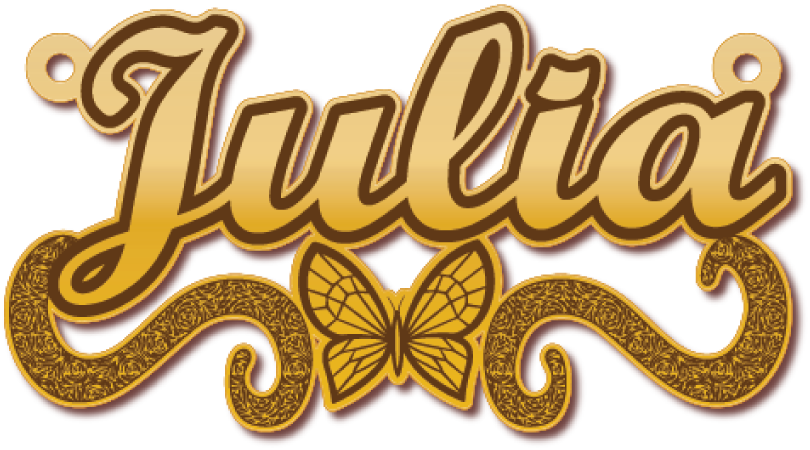 Julia · تصميم خط عربي ومجوهرات ليزر · مسار مغلق للفايبر ليزر · Gold Name - اسمك ذهب