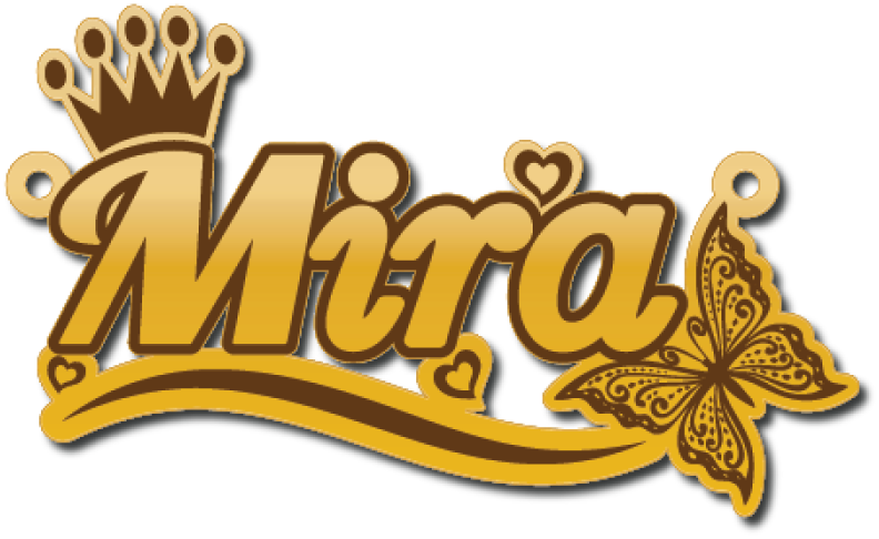 Mira · Arabic Calligraphy Laser Jewelry CAD · Closed Vector Path for Fiber Laser · Gold Name