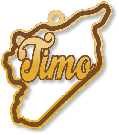Timo خريطة سوريا · تصميم خط عربي ومجوهرات ليزر · مسار مغلق للفايبر ليزر · Gold Name - اسمك ذهب