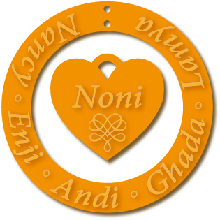 Noni · تصميم خط عربي ومجوهرات ليزر · مسار مغلق للفايبر ليزر · Gold Name - اسمك ذهب