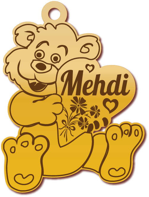 Mehdi · تصميم خط عربي ومجوهرات ليزر · مسار مغلق للفايبر ليزر · Gold Name - اسمك ذهب