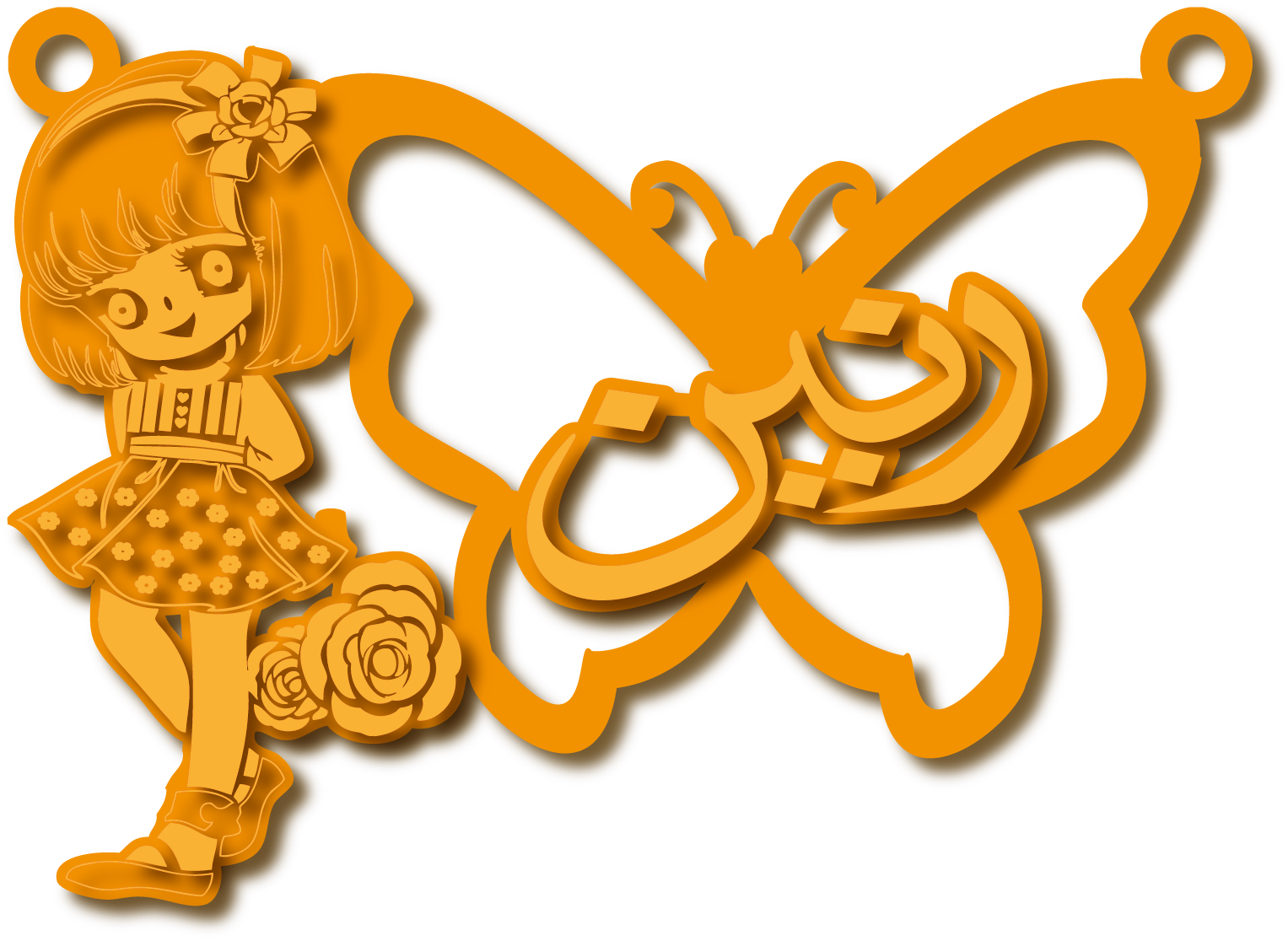 رنين · Arabic Calligraphy Laser Jewelry CAD · Closed Vector Path for Fiber Laser · Gold Name