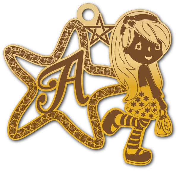 Aفي نجمه · Arabic Calligraphy Laser Jewelry CAD · Closed Vector Path for Fiber Laser · Gold Name