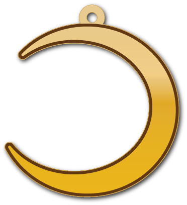 هلال · Arabic Calligraphy Laser Jewelry CAD · Closed Vector Path for Fiber Laser · Gold Name