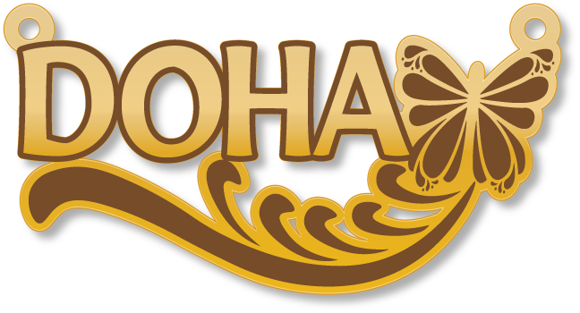 DOHA تصميم قلادة ضحى · تصميم خط عربي ومجوهرات ليزر · مسار مغلق للفايبر ليزر · Gold Name - اسمك ذهب