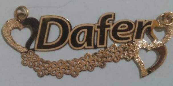 Dafer · Arabic Calligraphy Laser Jewelry CAD · Closed Vector Path for Fiber Laser · Gold Name