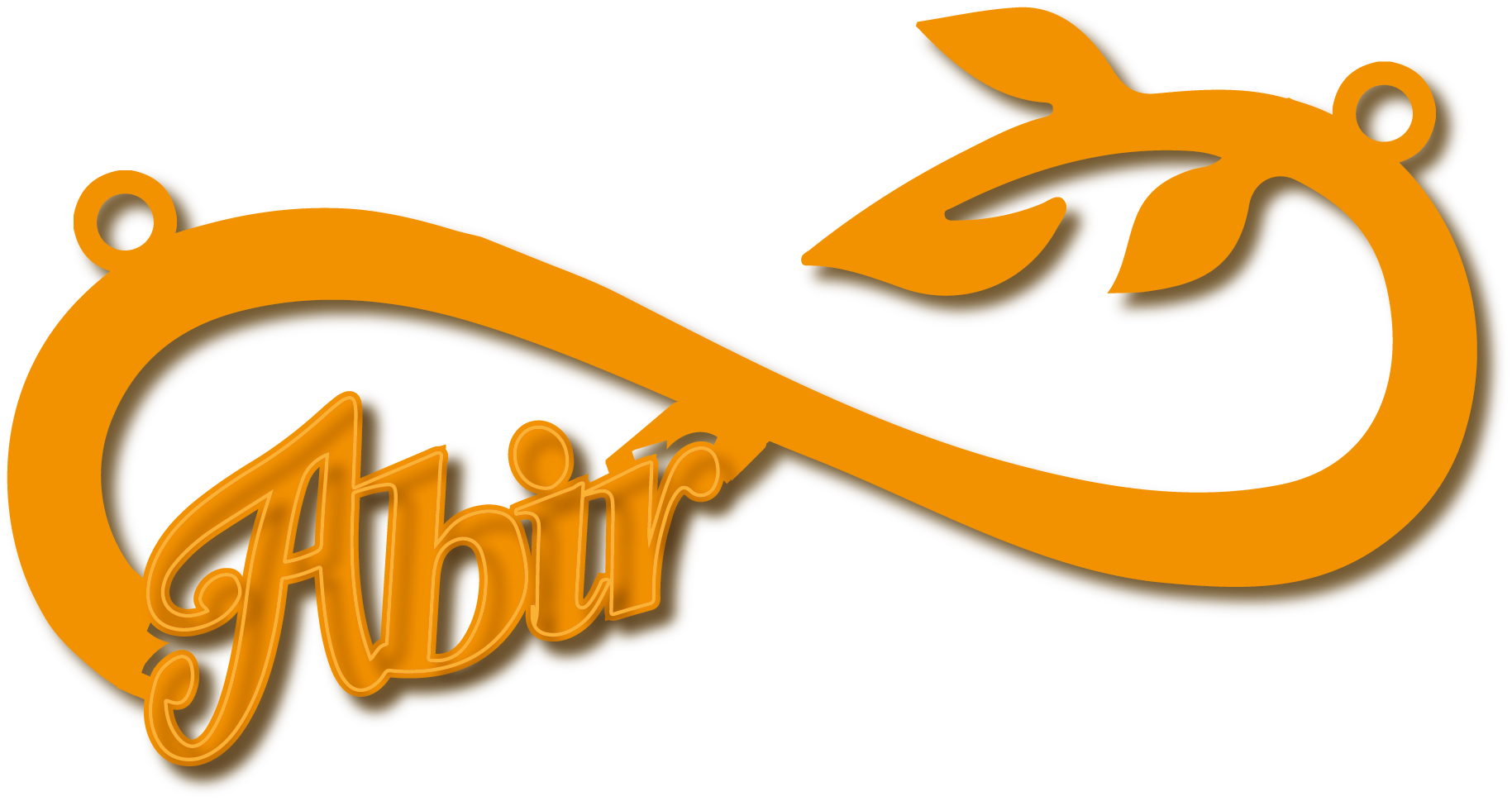Abir · تصميم خط عربي ومجوهرات ليزر · مسار مغلق للفايبر ليزر · Gold Name - اسمك ذهب