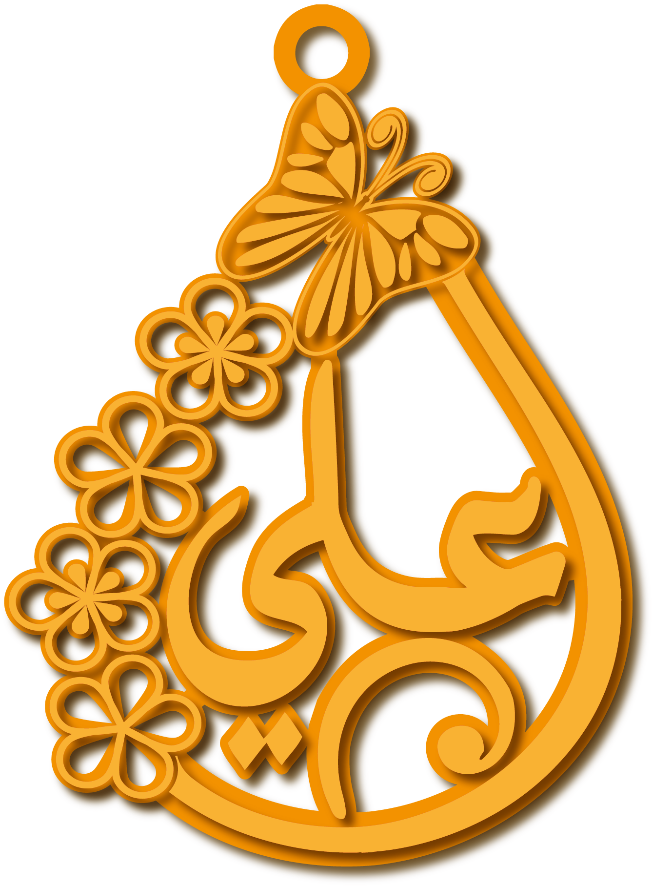 علي · Arabic Calligraphy Laser Jewelry CAD · Closed Vector Path for Fiber Laser · Gold Name