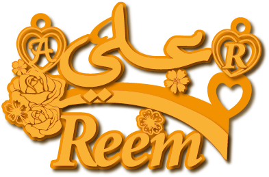 Reem علي · تصميم خط عربي ومجوهرات ليزر · مسار مغلق للفايبر ليزر · Gold Name - اسمك ذهب