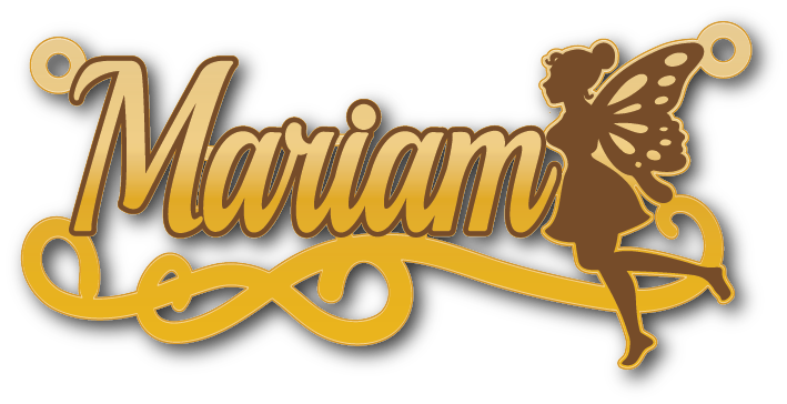 Mariam · تصميم خط عربي ومجوهرات ليزر · مسار مغلق للفايبر ليزر · Gold Name - اسمك ذهب