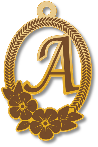 A · Arabic Calligraphy Laser Jewelry CAD · Closed Vector Path for Fiber Laser · Gold Name