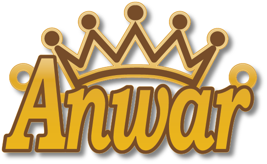 Anwar أنوار · Arabic Calligraphy Laser Jewelry CAD · Closed Vector Path for Fiber Laser · Gold Name