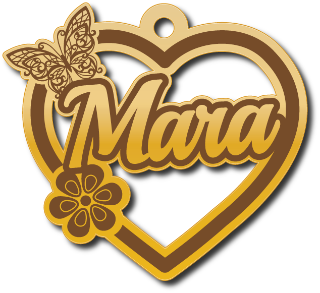 Mara · Arabic Calligraphy Laser Jewelry CAD · Closed Vector Path for Fiber Laser · Gold Name
