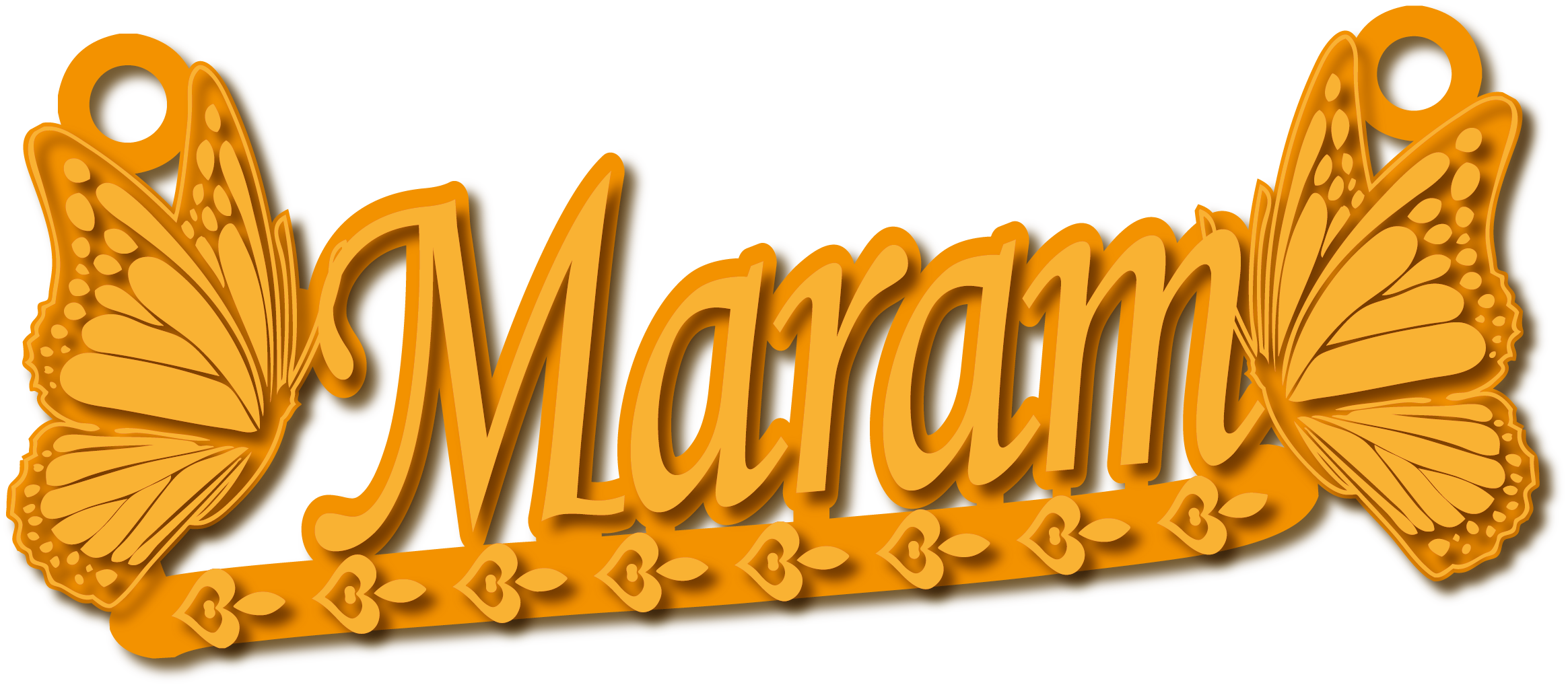 Maram · تصميم خط عربي ومجوهرات ليزر · مسار مغلق للفايبر ليزر · Gold Name - اسمك ذهب