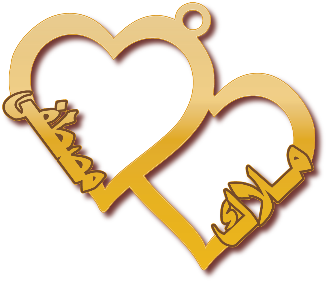 ملاك ومصطفى · تصميم خط عربي ومجوهرات ليزر · مسار مغلق للفايبر ليزر · Gold Name - اسمك ذهب