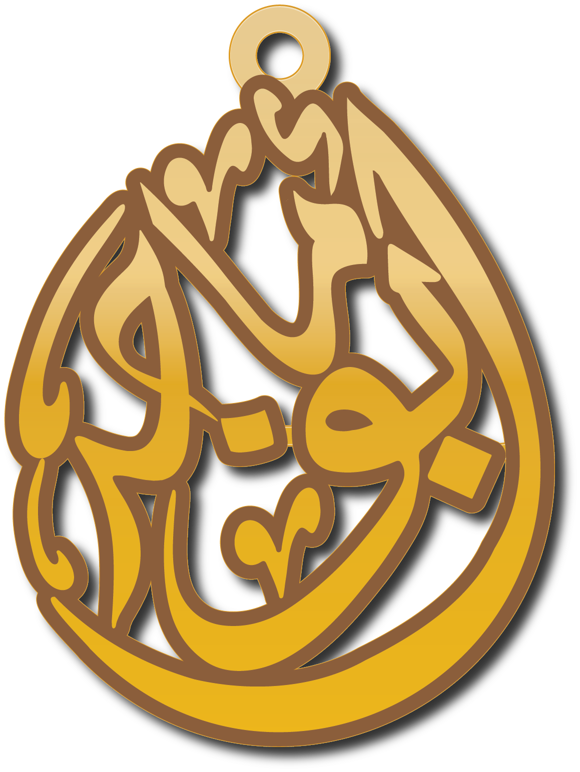 أبو ماجد · تصميم خط عربي ومجوهرات ليزر · مسار مغلق للفايبر ليزر · Gold Name - اسمك ذهب