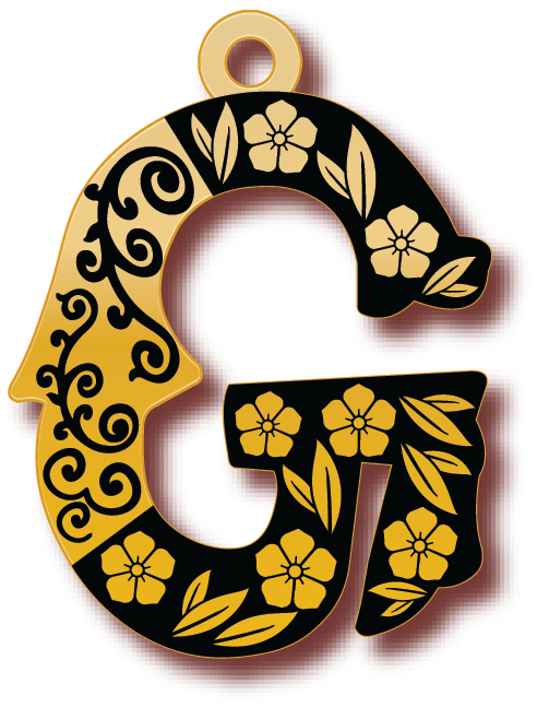 G · تصميم خط عربي ومجوهرات ليزر · مسار مغلق للفايبر ليزر · Gold Name - اسمك ذهب
