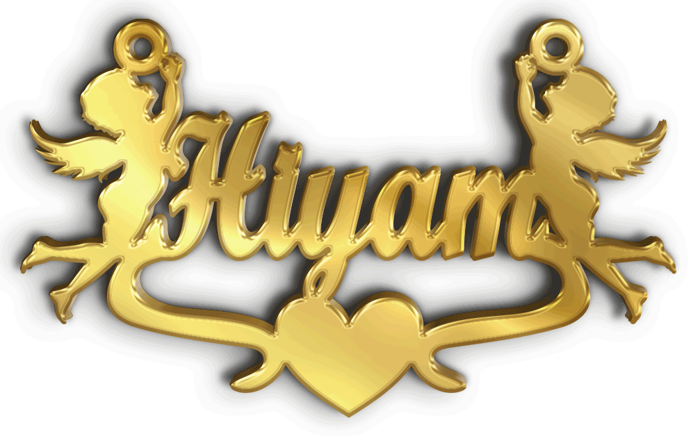 Hiyam · تصميم خط عربي ومجوهرات ليزر · مسار مغلق للفايبر ليزر · Gold Name - اسمك ذهب