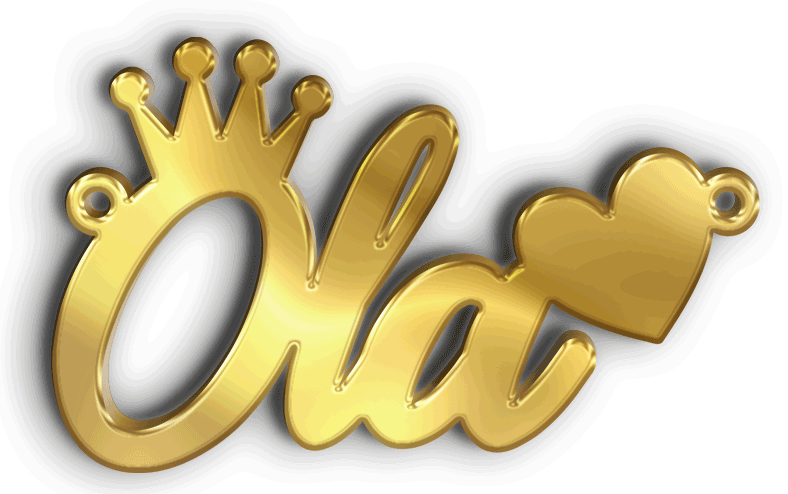 Ola · Arabic Calligraphy Laser Jewelry CAD · Closed Vector Path for Fiber Laser · Gold Name