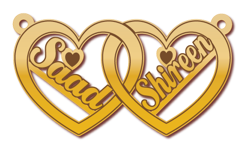 Saad Shireen · تصميم خط عربي ومجوهرات ليزر · مسار مغلق للفايبر ليزر · Gold Name - اسمك ذهب