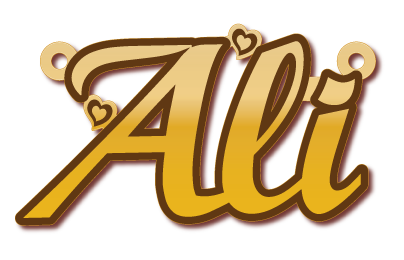 Ali · Arabic Calligraphy Laser Jewelry CAD · Closed Vector Path for Fiber Laser · Gold Name