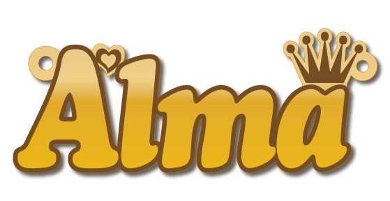 Alma · Arabic Calligraphy Laser Jewelry CAD · Closed Vector Path for Fiber Laser · Gold Name