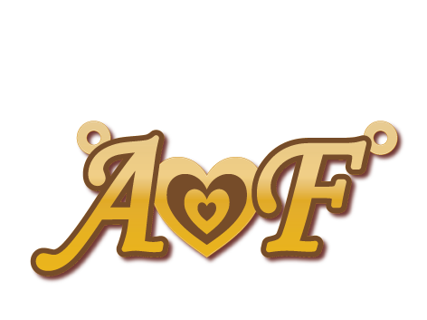 A F · Arabic Calligraphy Laser Jewelry CAD · Closed Vector Path for Fiber Laser · Gold Name