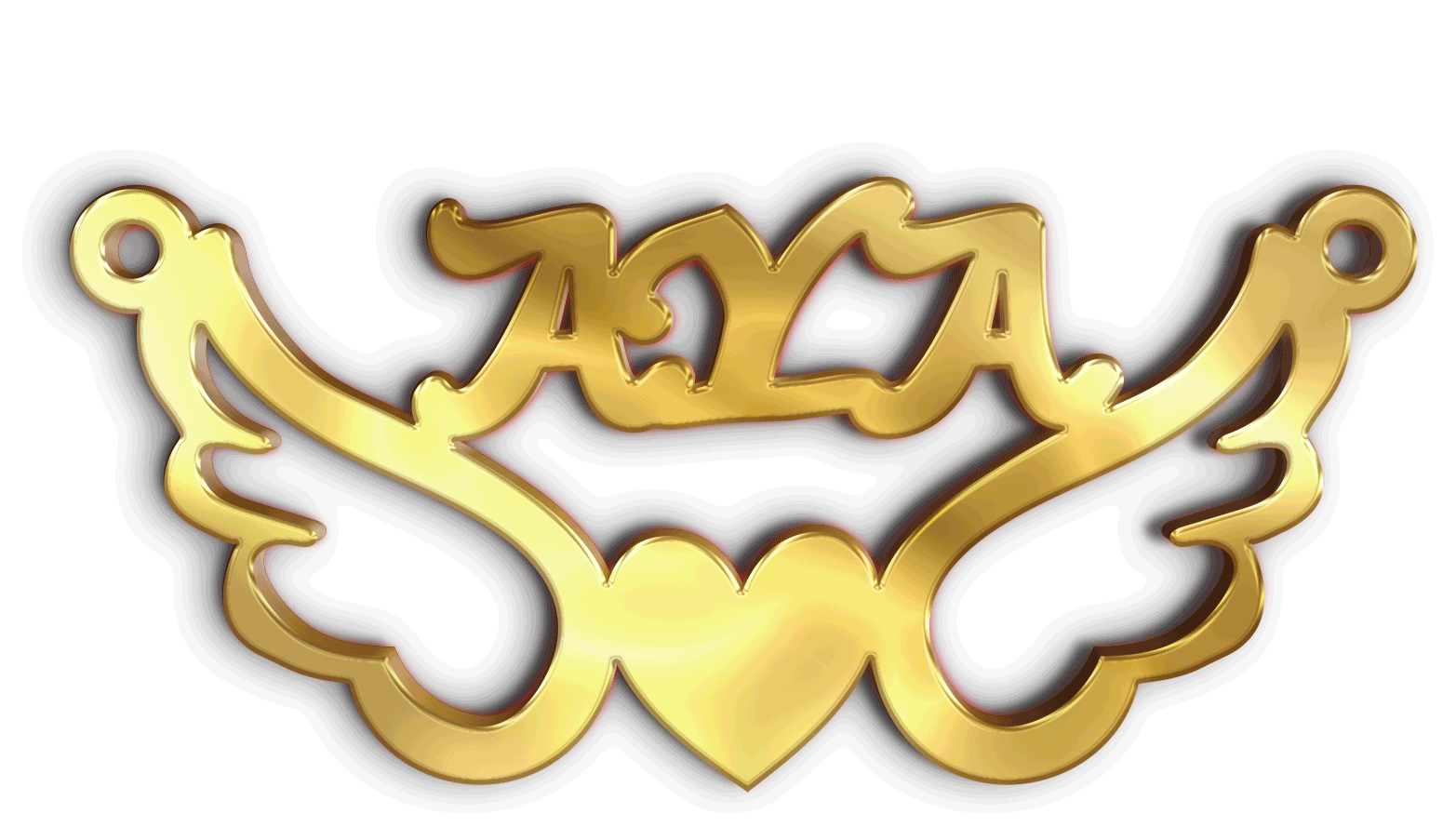 Aya · تصميم خط عربي ومجوهرات ليزر · مسار مغلق للفايبر ليزر · Gold Name - اسمك ذهب