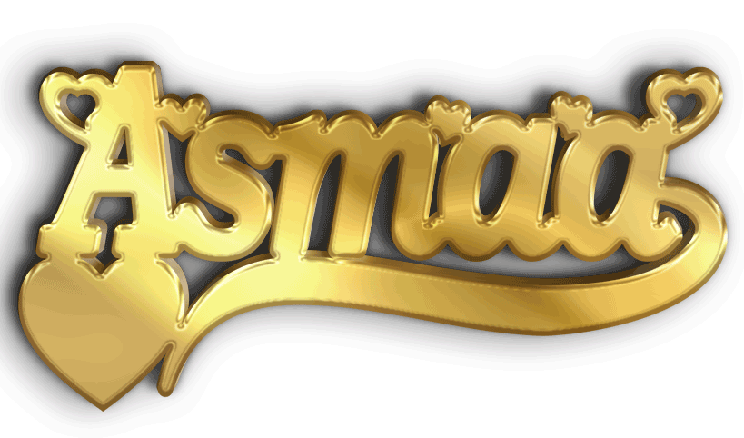 Asmaa · Arabic Calligraphy Laser Jewelry CAD · Closed Vector Path for Fiber Laser · Gold Name