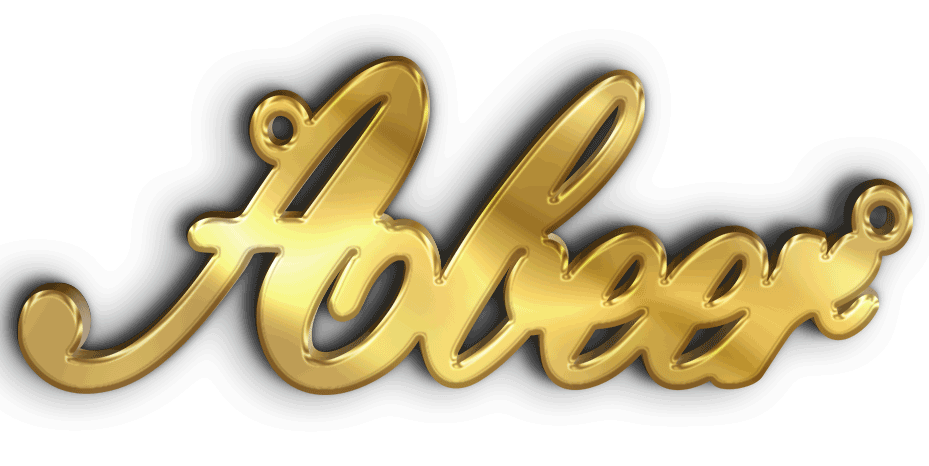 عبيرAbee · تصميم خط عربي ومجوهرات ليزر · مسار مغلق للفايبر ليزر · Gold Name - اسمك ذهب