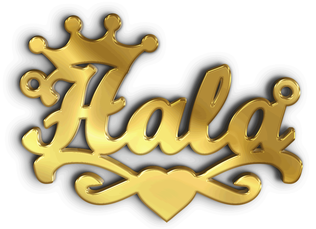 هلاHala · تصميم خط عربي ومجوهرات ليزر · مسار مغلق للفايبر ليزر · Gold Name - اسمك ذهب