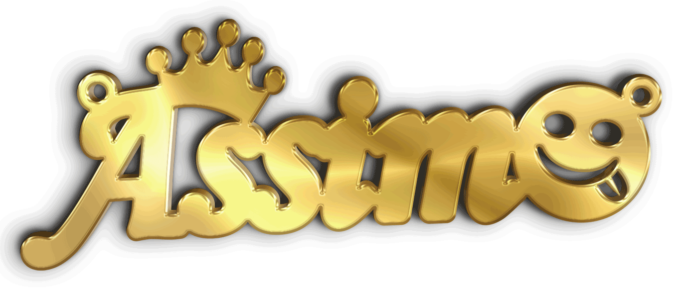 Assim · تصميم خط عربي ومجوهرات ليزر · مسار مغلق للفايبر ليزر · Gold Name - اسمك ذهب