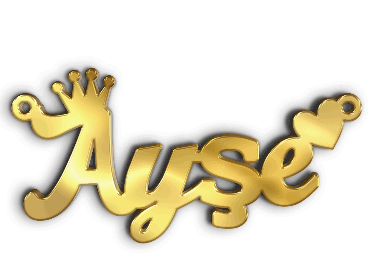 Ayse · Arabic Calligraphy Laser Jewelry CAD · Closed Vector Path for Fiber Laser · Gold Name