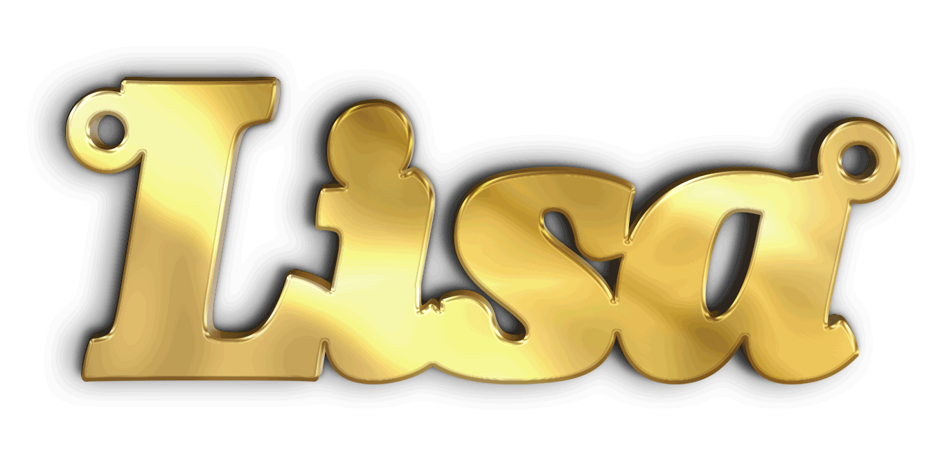 Lisa · Arabic Calligraphy Laser Jewelry CAD · Closed Vector Path for Fiber Laser · Gold Name